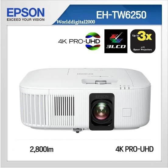 EPSON EH-TW6250 4K PRO-UHD Projector  Android TV 3LCD technology 2.800 Lumen - Image 1 of 1