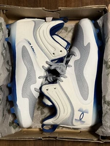 Men's Under Armour Command MC Mid Lacrosse Cleats - White/Blue - Size: 11 - Picture 1 of 13
