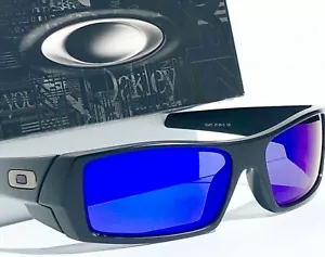 NEW* Oakley GASCAN Matte BLACK w POLARIZED Galaxy Blue Sunglass 9014 - Picture 1 of 12