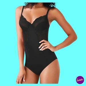 MAIDENFORM Women's Ultimate Slimmer WYOB Shaping Bodysuit, Black, UK 42DD - Picture 1 of 6