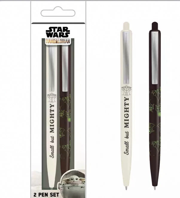 OFFICIAL Star Wars Mandalorian 2 Pack Pen Set New Black Gift - Image 1 of 1