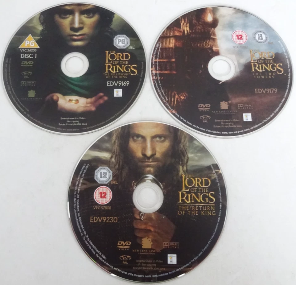 The Lord Of The Rings Trilogy (Box Set) (DVD, 2005) DISCS ONLY - Image 1 of 1