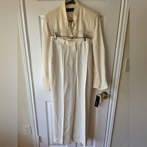 Jones New York 100% Silk Pantsuit Women's 10 Set Blazer and Jacket NWT - Picture 1 of 12