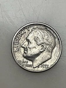 1973 Us 10 Cent Coin No Mint Mark - Picture 1 of 2