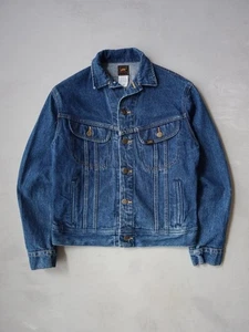 Vintage 80s Lee Riders Denim Trucker Jacket Size XXS 101J Style Dark Denim - Foto 1 di 5