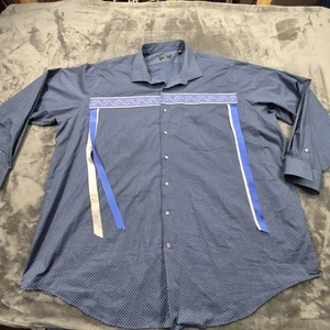 Shaquille O'Neal Shirt Mens 4XL Blue Big Fit Cooling Stretch Ribbon Trim - Picture 1 of 14