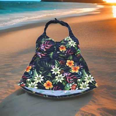 Sheego By Joe Browns Damen Tankini Oberteil Bademode Marine Blumen Gr. 40 F Neu - Bild 1 von 4