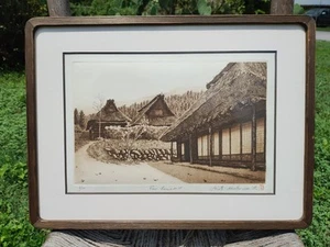 Hiroto Norikane Japanese Etching Signed “Farm House No. 10” Limited Ed. 3/100 - Picture 1 of 14