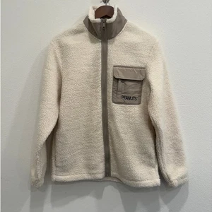 Peanuts X H&M XS Fleece Sherpa Creme Hochflor Jacke Retro Snoopy Joe Cool - Bild 1 von 7