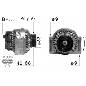 Alternator EB799Q 301939RI DRA0403 0 986 049 780 301939RIV CAL10653AS 48-5880 - Picture 1 of 2