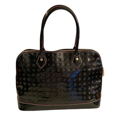 Bolso de Mano Arcadia Para Mujer Negro Charol Cúpula Cierre con Cremallera Hecho en Italia Usado en Excelente Condición Foto 1 de 4