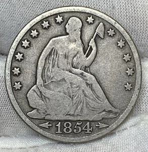 1854-O 50c w/ Arrows Seated Liberty Half Dollar ** RXKHX9522 ** Super Original - Picture 1 of 3