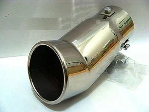 CAR ALLOY MUFFLER EXHAUST TAILPIPE TIPS INCLINED TUBE SUIT TAILPIPE SIZE 43-58MM - Picture 1 of 3