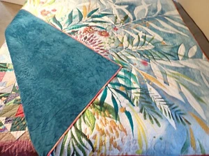 Beautiful! Floral Queen Quilt Cotton/Bamboo batting/Cuddle 7 shams Custom made! - Picture 1 of 22