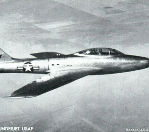 Republic F-84F Thunderjet USAF Plane Tail # 92430 Turbojet Vintage Postcard - Picture 1 of 4