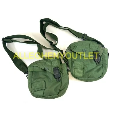 2 Military 2 Quart Canteen Pouches ALICE 2qt Insulated Pouch Olive Drab OD NICE - Image 1 of 4