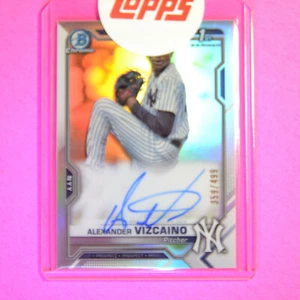 2021 Bowman Chrome, Alexander Vizcaino 1st Refractor Auto #d/499 Yankees - Picture 1 of 1