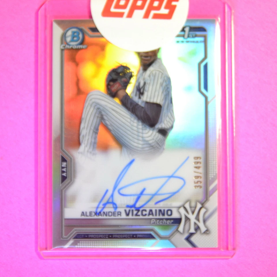 2021 Bowman Chrome, Alexander Vizcaino 1st Refractor Auto #d/499 Yankees - Image 1 of 1