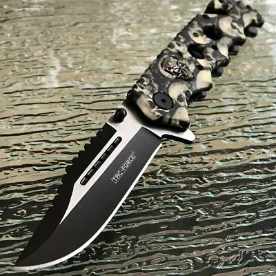 Spring Assisted Pocket Knife Tactical Stainless Steel Blade Survival Cutter  - Image 1 of 4