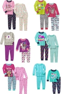New Baby Toddler 2 sets of 2 pc pajamas Girls cotton snug fit - Picture 1 of 13