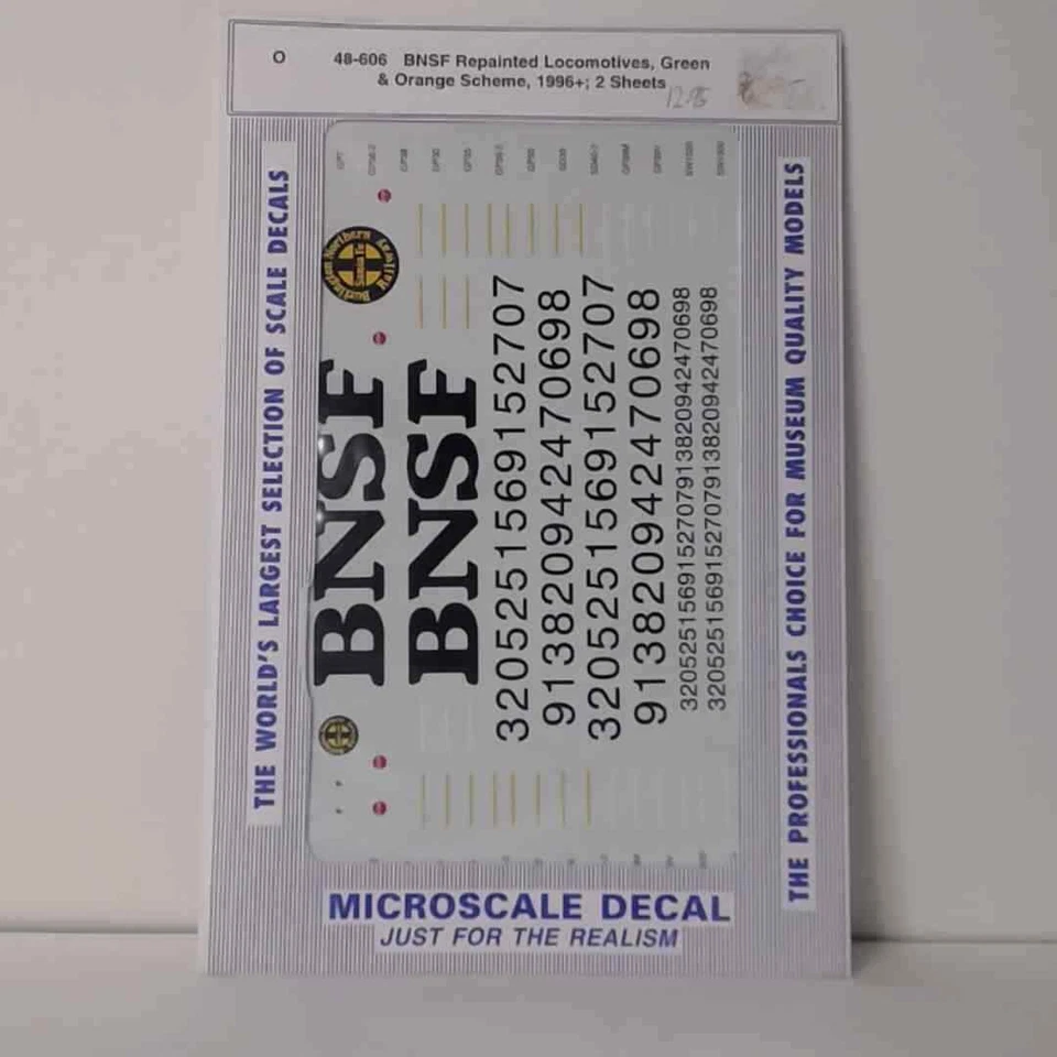 Microscale O Scale Decals: BNSF Repainted Locomotives, Green & Orange Scheme ... - Image 1 of 1