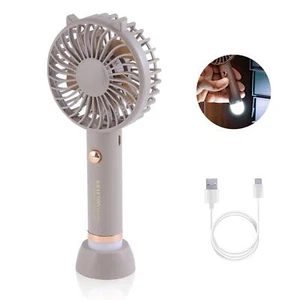 Mini ventilador de escritorio portátil de mano Krypton enfriador USB recargable gris - Imagen 1 de 9