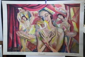 Large Vintage Color Plates hand Made by the Artist "Giselle" by DWORKIN - Picture 1 of 5