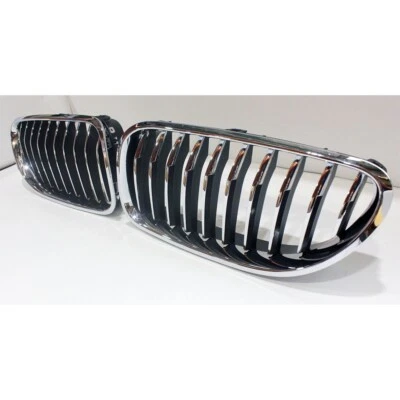 BLACK + CHROME 650i 640i M6 For BMW F06 F12 F13 P LOOK GRILL FRONT GRILLE 12-17 - Image 1 of 4