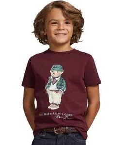 Polo Ralph Lauren L138506 Little Boys Red Polo Bear Cotton T-Shirt Size 6 - Picture 1 of 2
