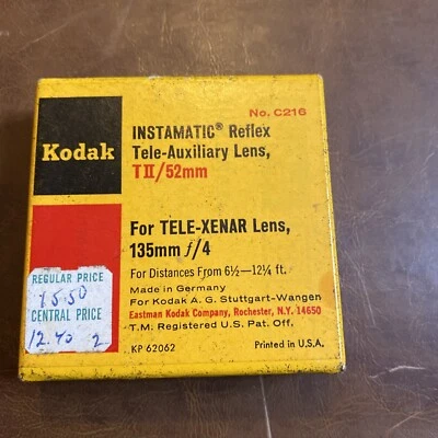Lente Teleauxiliar Kodak para Cámara Reflex Instamatic con Tele-Xenar 135mm f4  Foto 1 de 4