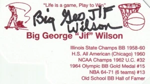 1964 OLYMPIC GOLD MEDALIST & NBA STAR GEORGE WILSON SIGNED BUSINESS CARD - Picture 1 of 1