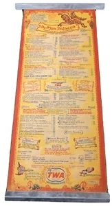 Poster TWA / Da Meo Patacca Restaurant Speisekarte Italien Rom 1950’s selten sehr guter Zustand + Luftfahrt - Bild 1 von 11