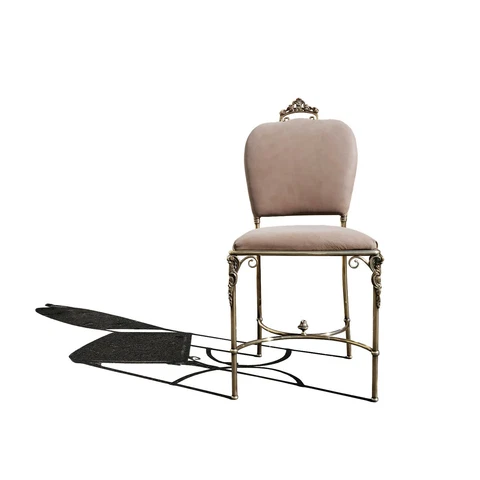 An Italian neoclassical brass single side chair - Vanity chair Cover