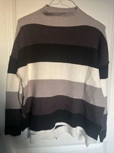 Damenpullover mit Reißverschluss hinten gestreift M neu mit Etikett - Bild 1 von 2