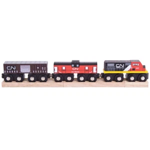 Bigjigs Rail Realistic CN Wooden Train Engine Set, Wooden Train Set Accessories - Picture 1 of 9