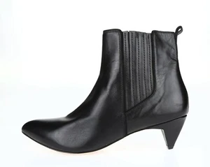 Womens POUR LA VICTORIE WILLIS 228897 black leather ankle booties sz. 7.5 - Picture 1 of 6