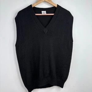 Alpaca Warehouse Sweater Vest L Made Peru Black V Neck Quiet Luxury Preppy Twee - Picture 1 of 8