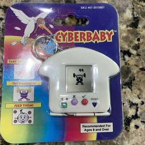 Cyber Baby Keychain Electronic Handheld Travel Game Keychain CE White NEW - Picture 1 of 2