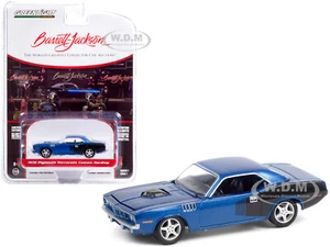 1970 PLYMOUTH BARRACUDA CUSTOM BLUE BARRETT JACKSON 1/64 CAR GREENLIGHT 37230 C - Picture 1 of 1