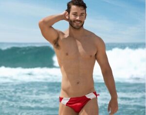 AUSSIEBUM "COMPETITION CREW" Swimwear Single Layer 100% Nylon Red/White 1.5
