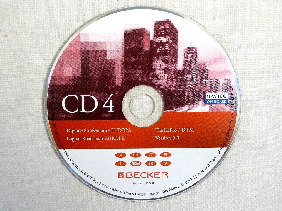 Navigations- CD - BECKER TRAFFIC PRO DTM 9.0, A, CH, CZ, FL, I, RSM, SK, V - Bild 1 von 1