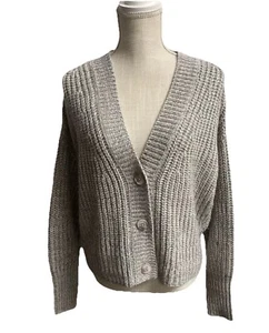 360 Sweater Logan Cardigan Size S Wool Alpaca Oversized Minimalist Gray Marled - Picture 1 of 10