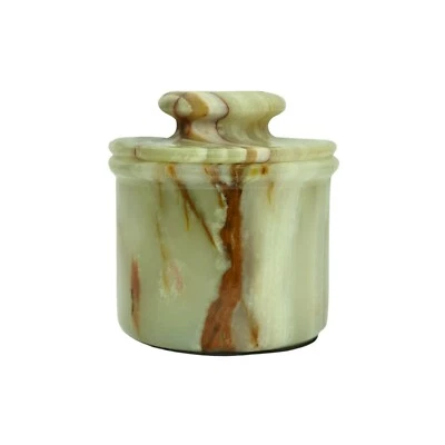 Green Onyx  Butter Keeper with Lid | French Butter Crock for Countertop - Image 1 of 4