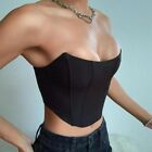 Bustier Top Solid Fashion Sexy Corset Female Sleeveless Off Shoulder Backless