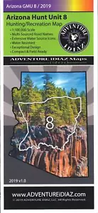 Arizona Hunt Unit 08 Hunting/Recreation Map - Picture 1 of 2