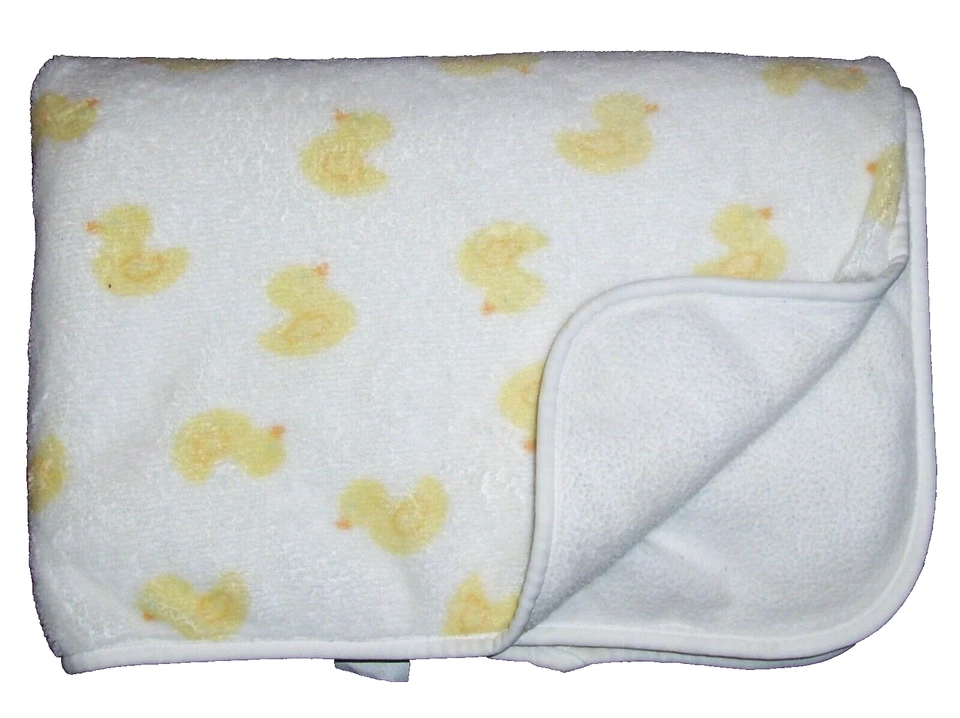 Carters Yellow White Duck Baby Blanket Fleece Backing Soft Security Lovey 30x40" - Image 1 of 2