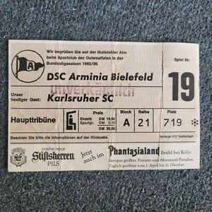 Ticket DSC Arminia Bielefeld - Karlsruher SC 2. Bundesliga Saison 1985/86 - Bild 1 von 1