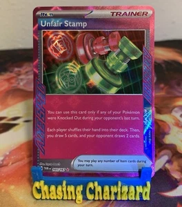 Sello injusto 165/167 Raro Crepúsculo Mascarada Holo Rosa Pokemon Entrenador - Imagen 1 de 5