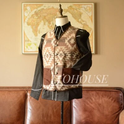 Vintage Navajo Aztec Wool Blend Vest High Grade Western USA Unisex - Image 1 of 4