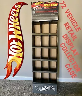 72 Car Hot Wheels Collector Diecast Display Case 2024 Floor Stand Hunt Treasure - Image 1 of 4